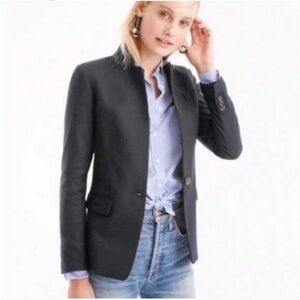 J CREW Wool Regent Blazer Suit B0323 Jacket gray single button Size 00